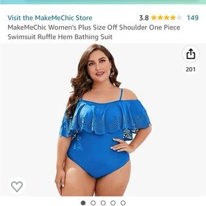 NWT Amazon swimsuit XL MakeMeChic Off the Shoulder Suit